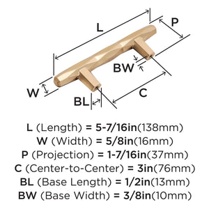 Amerock Cabinet Pull Champagne Bronze 3 inch (76 mm) Center to Center St. Vincent 1 Pack Drawer Pull Drawer Handle Cabinet Hardware