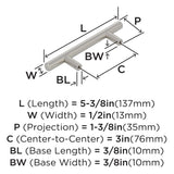 Amerock Cabinet Pull Polished Nickel 3 inch (76 mm) Center to Center Bar Pulls 1 Pack Drawer Pull Drawer Handle Cabinet Hardware