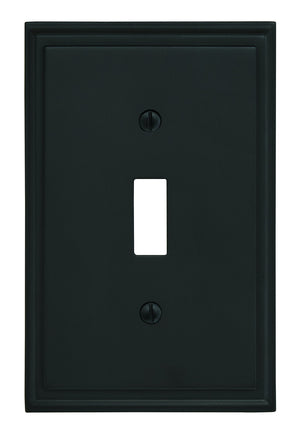 Amerock Wall Plate Black Bronze 1 Toggle Switch Plate Cover Mulholland 1 Pack Light Switch Cover
