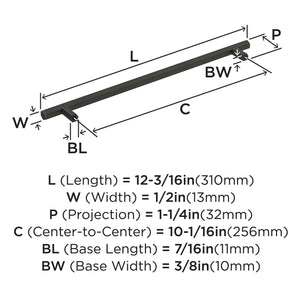 Amerock Cabinet Pull Oil Rubbed Bronze 10-1/16 inch (256 mm) Center-to-Center Caliber 1 Pack Drawer Pull Cabinet Handle Cabinet Hardware