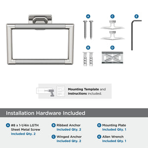 Amerock BH26612PNSS Polished Nickel/Stainless Steel Towel Ring 5-1/4 in (133 mm) Towel Holder Esquire Hand Towel Holder for Bathroom Wall Small Kitchen Towel Holder Bath Accessories