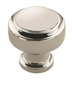 Amerock Cabinet Knob Polished Nickel 1-3/16 inch (30 mm) Diameter Highland Ridge 1 Pack Drawer Knob Cabinet Hardware