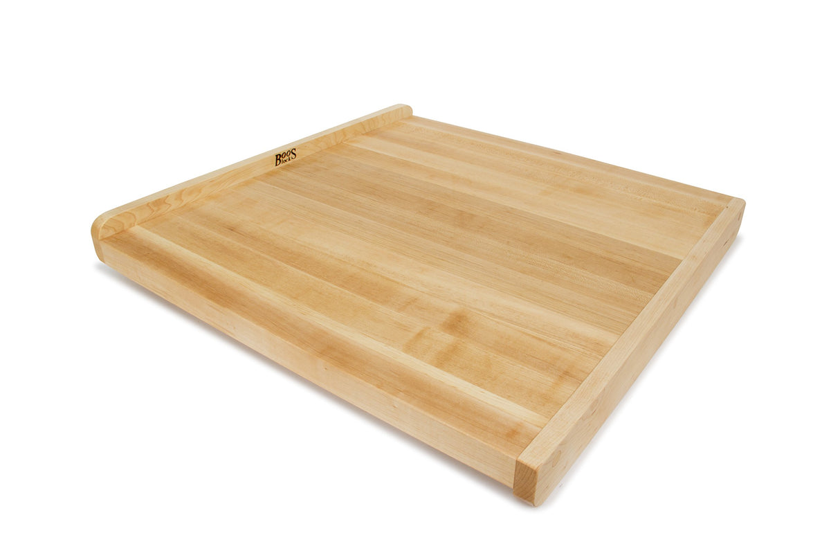 John Boos KNEB24S Maple Wood Cutting Board for Kitchen Prep, 23.75" x 23.75", 1.25 Inch Thick, Edge Grain Reversible Charcuterie Block with Juice Groove 23.75X23.75 MPL-EDGE GR-KNEAD BRD-