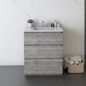 Fresca FCB3130ASH-FC Fresca Formosa 29" Floor Standing Modern Bathroom Cabinet in Ash