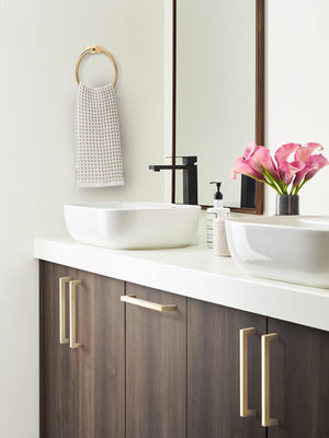 Amerock BH36082CZ Champagne Bronze Towel Bar 6-1/2 in (165 mm) Length Towel Holder Monument Hand Towel Holder for Bathroom Wall Small Kitchen Towel Holder Bath Accessories