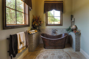Premier Copper Products BTD67DB 67-Inch Hammered Copper Double Slipper Bathtub, Oil Rubbed Bronze