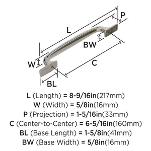 Amerock Cabinet Pull Polished Nickel 6-5/16 inch (160 mm) Center to Center Highland Ridge 1 Pack Drawer Pull Drawer Handle Cabinet Hardware
