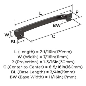 Amerock BP36896ORB Oil-Rubbed Bronze Cabinet Pull 6-5/16 inch (160mm) Center-to-Center Cabinet Hardware Surpass Furniture Hardware Drawer Pull