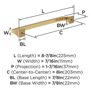 Amerock BP53535CZ Champagne Bronze Cabinet Pull 8 in (203 mm) Center-to-Center Cabinet Handle Mulholland Drawer Pull Kitchen Cabinet Handle Furniture Hardware