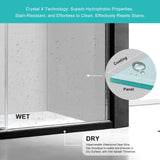 Milano Double Sliding Shower Door, 60 in.W x 74 in.H Framed Shower Door 5/16"(8mm) Clear Tempered Glass, 18 inch Pull Handle, Stainless Steel Hardware, Matte Black Finished