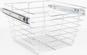 Hardware Resources POB1-161711CH Chrome Closet Pullout Basket with Slides 16