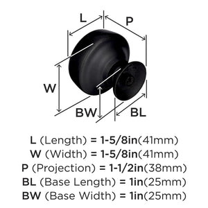 Amerock Cabinet Knob Black Bronze 1-5/8 inch (41 mm) Diameter Kane 1 Pack Drawer Knob Cabinet Hardware