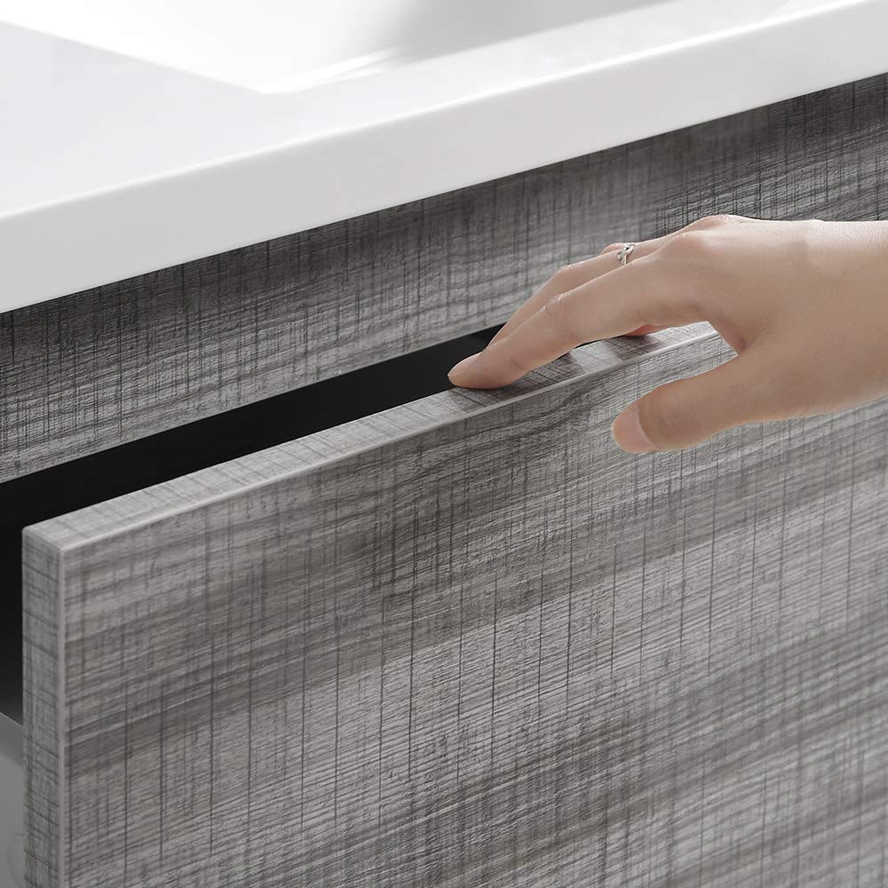 Fresca FCB9324GR-I Fresca Lazzaro 24" Gray Free Standing Modern Bathroom Cabinet w/ Integrated Sink