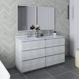 Fresca FVN31-3030RWH-FC Fresca Formosa 60" Floor Standing Double Sink Modern Bathroom Vanity w/ Mirrors in Rustic White