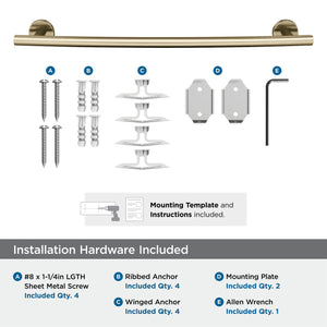 Amerock BH26543BBZ Golden Champagne Towel Bar 18 in (457 mm) Towel Rack Arrondi Bathroom Towel Holder Bathroom Hardware Bath Accessories