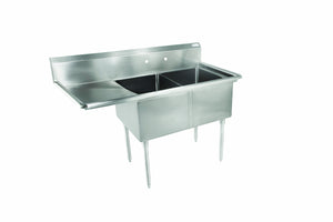 John Boos E2S8-1620-12L18 E Series Stainless Steel Sink, 12