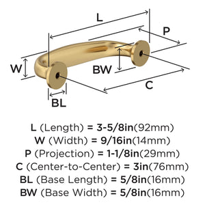 Amerock BP37395CZ Champagne Bronze Cabinet Pull 3 in (76 mm) Center-to-Center Cabinet Handle Renown Drawer Pull Kitchen Cabinet Handle Furniture Hardware