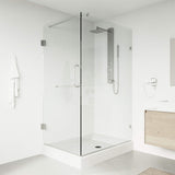 VIGO VG6012CHCL36WR 48.13" -36.13" W -78.75" H Frameless Hinged Rectangle Shower Enclosure with Clear 0.38" Tempered Glass and Stainless Steel Hardware in Chrome Finish and Base