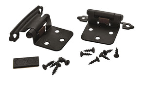 Amerock Cabinet Hinge Variable Overlay Hinge Matte Black 2 Pack Self-Closing Hinge Face Mount Hinge Cabinet Door Hinge