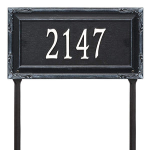 Whitehall 3288BW - Personalized Gardengate Plaque - Grande - Lawn - 1 line