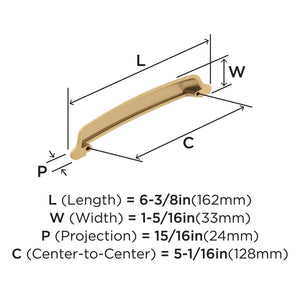 Amerock Cabinet Cup Pull Champagne Bronze 5-1/16 inch (128 mm) Center-to-Center Stature 1 Pack Drawer Pull Cabinet Handle Cabinet Hardware