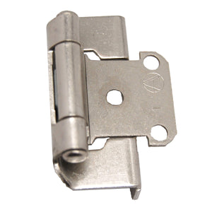 Amerock Cabinet Hinge 1/2 inch (13 mm) Overlay Hinge Satin Nickel 2 Pack Self-Closing Hinge Partial Wrap Hinge Cabinet Door Hinge