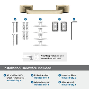 Amerock BH36011BBZ Golden Champagne Pivoting Double Post Toilet Paper Holder 10-5/8 in. (270 mm) Toilet Tissue Holder Highland Ridge Bath Tissue Holder Bathroom Hardware Bath Accessories