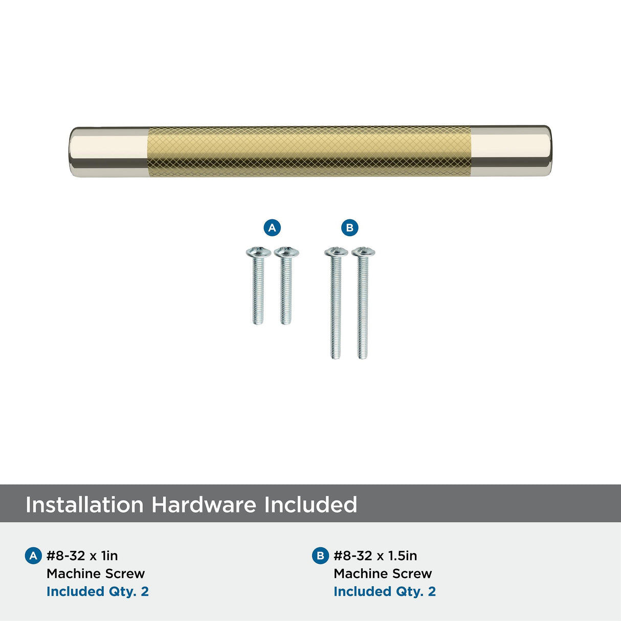 Amerock Cabinet Pull Polished Nickel/Golden Champagne 5-1/16 inch (128 mm) Center-to-Center Esquire 1 Pack Drawer Pull Drawer Handle Cabinet Hardware