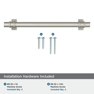 Amerock Cabinet Pull Satin Nickel 6-5/16 inch (160 mm) Center to Center Davenport 1 Pack Drawer Pull Drawer Handle Cabinet Hardware