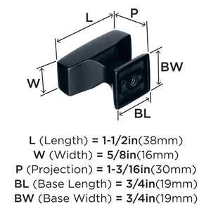 Amerock Cabinet Knob Black Bronze 1-1/2 inch (38 mm) Length Mulholland 1 Pack Drawer Knob Cabinet Hardware