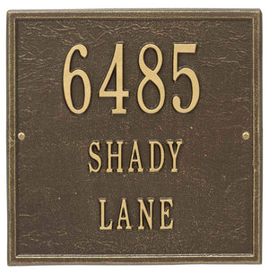 Whitehall 2112AB - Personalized Square Plaque - Standard - Wall - 3 line