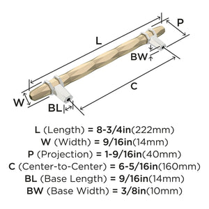 Amerock Cabinet Pull Golden Champagne/Polished Chrome 6-5/16 inch (160 mm) Center-to-Center London 1 Pack Drawer Pull Drawer Handle Cabinet Hardware