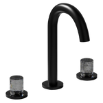 Bathroom Sink Faucet 3 Hole, 8 Inch Widespread Bathroom Faucets, Sink Faucet Black with Pop-up Drain & Hose