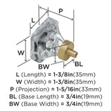 Amerock Cabinet Knob Clear/Golden Champagne 1-3/8 inch (35 mm) Length Glacio 1 Pack Drawer Knob Cabinet Hardware