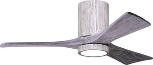 Matthews Fan IR3HLK-BW-BW-42 Irene-3HLK three-blade flush mount paddle fan in Barn Wood finish with 42” solid barn wood tone blades and integrated LED light kit.