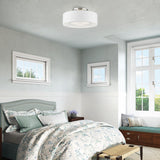 Gilmore 3 Light Semi-Flush in Brushed Nickel with Shiny White (47173-91)
