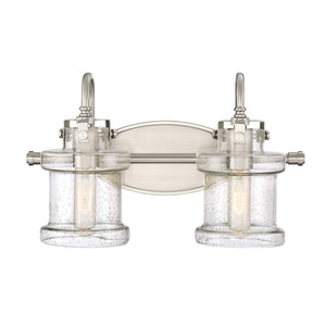 Quoizel DNY8602BN Danbury Vanity Bath Lighting, 2-Light, 200 Watts, Brushed Nickel (10" H x 16" W)
