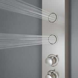 VIGO 20" W x 59" H Ellington 4-Jet Stainless Steel Shower Panel, Thermostatic, Volume, Dual Function Control Type and Handheld Showerhead - VG08013ST