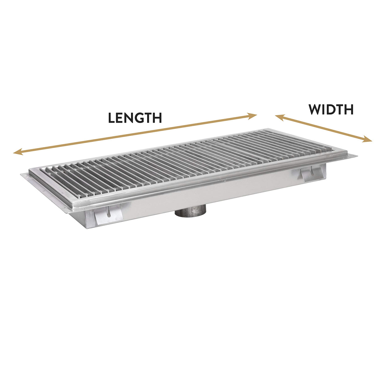 John Boos FTSG-1860 Stainless Steel Commercial Floor Trough/Commercial Drain, 60"L x 18"W