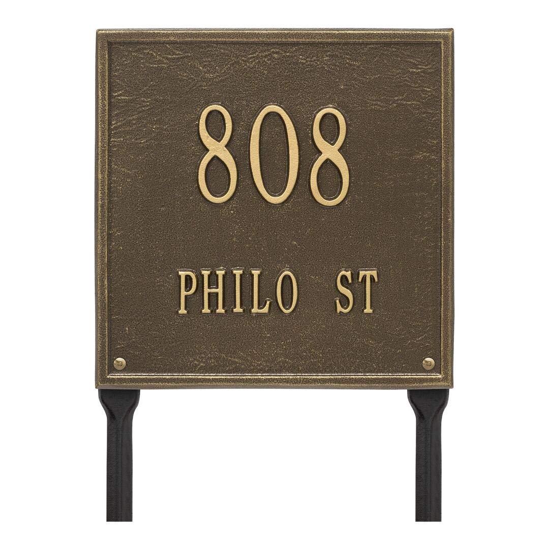 Whitehall 2114AB - Personalized Square Plaque - Standard - Lawn - 2 line