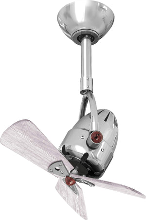Matthews Fan DI-CR-WDBW Diane oscillating ceiling fan in Polished Chrome finish with solid barn wood blades.