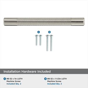 Amerock Kitchen Cabinet Pull Satin Nickel 5-1/16 in (128 mm) Center-to-Center Bronx 1 Pack Furniture Hardware Cabinet Handle Bathroom Drawer Pull
