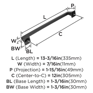 Amerock Appliance Pull Black Bronze 12 inch (305 mm) Center to Center Mulholland 1 Pack Drawer Pull Drawer Handle Cabinet Hardware