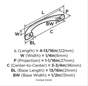 Amerock Cabinet Pull Satin Nickel 3-3/4 inch (96 mm) Center to Center Everyday Heritage 10 Pack Drawer Pull Drawer Handle Cabinet Hardware