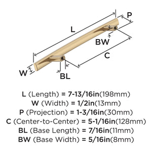 Amerock BP9362CZ Champagne Bronze Cabinet Pull 5-1/16 inch (128mm) Center-to-Center Cabinet Hardware Cyprus Furniture Hardware Drawer Pull