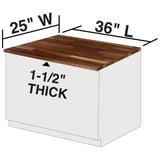 John Boos WALKCT-BL3625-V Blended Walnut Counter Top with Varnique Finish, 1.5" Thickness, 36" x 25"