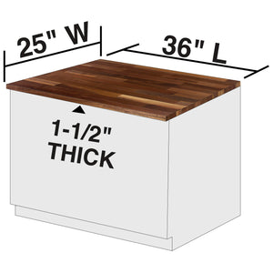 John Boos WALKCT-BL3625-V Blended Walnut Counter Top with Varnique Finish, 1.5" Thickness, 36" x 25"
