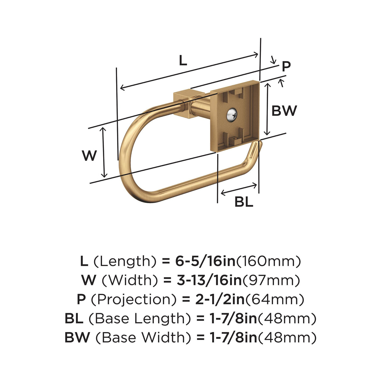 Amerock BH36071CZ Champagne Bronze Single Post Toilet Paper Holder 7-1/16 in. (179 mm) Length Toilet Tissue Holder Appoint Bath Tissue Holder Bathroom Hardware Bath Accessories