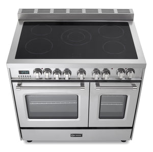 Verona VPFSEE365DSS Prestige 36" Electric Glass Top Double Oven Range - Stainless Steel