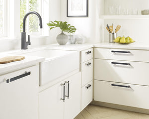 Amerock Cabinet Pull Brushed Matte Black/Satin Nickel 3-3/4 inch (96 mm) Center to Center Overton 1 Pack Drawer Pull Drawer Handle Cabinet Hardware